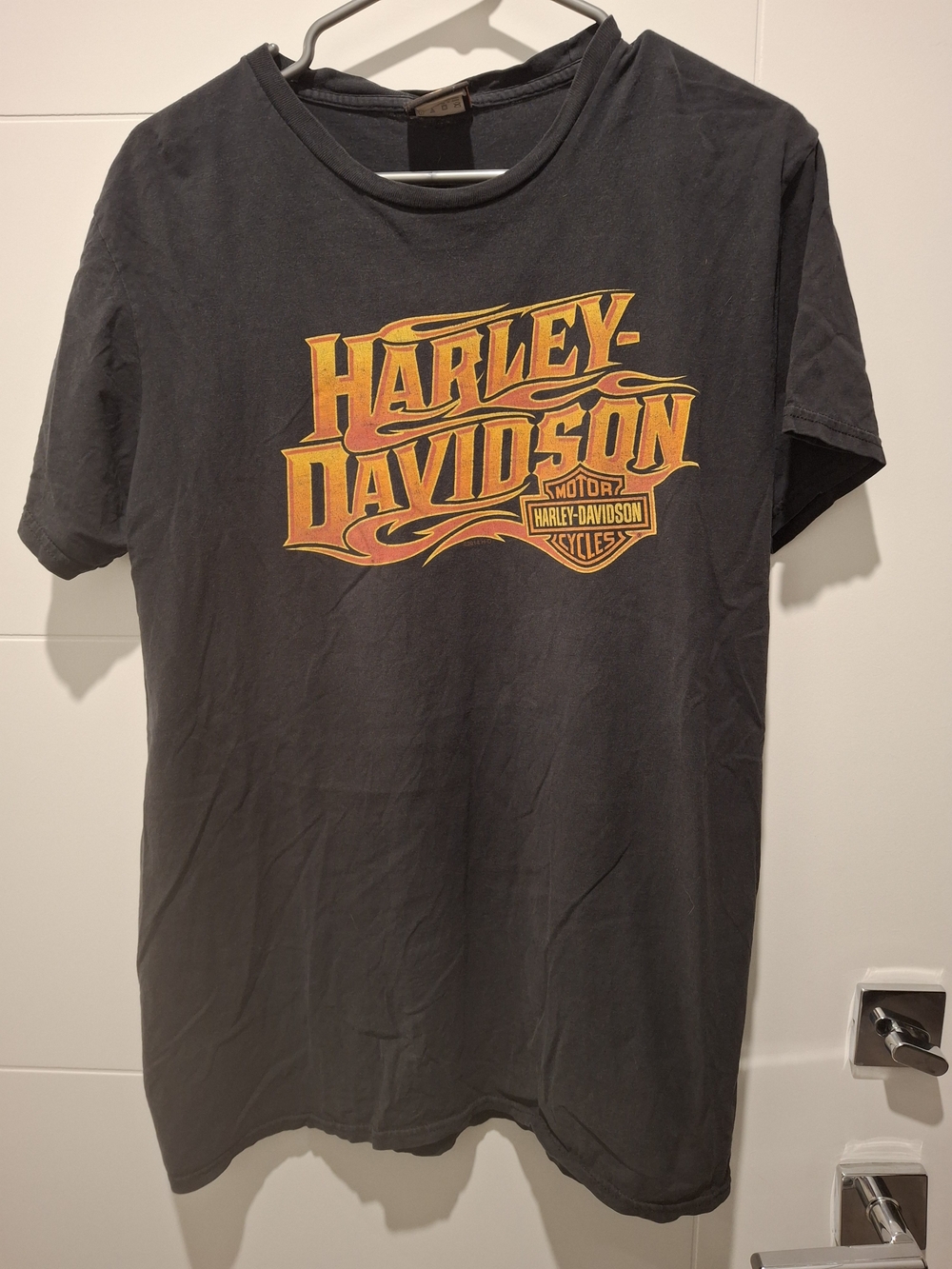 Harley-Davidson Black T-Shirt with Orange Flame Logo